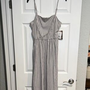 Kohl's Black and White Striped Midi Dress